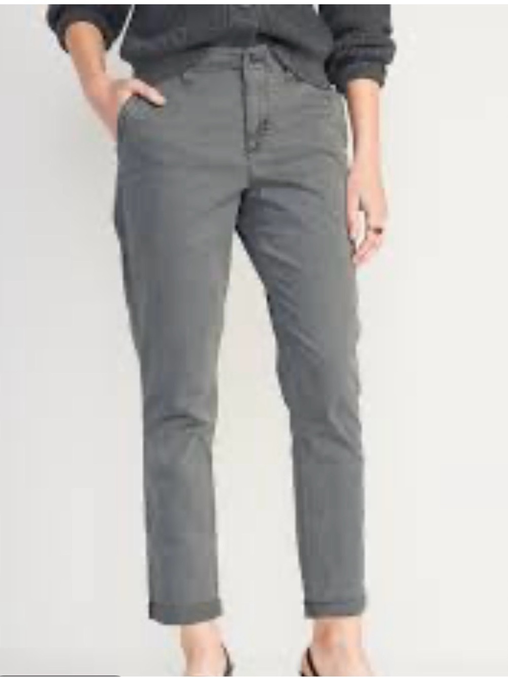 Old Navy women’s extra large gray Chino pocket pants stretch waist